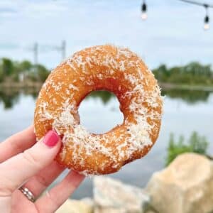 Sourdough"nut at Nana's in front of the water at Mystic